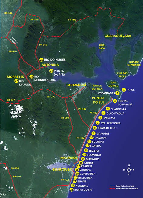 Mapa do Litoral do Paraná
